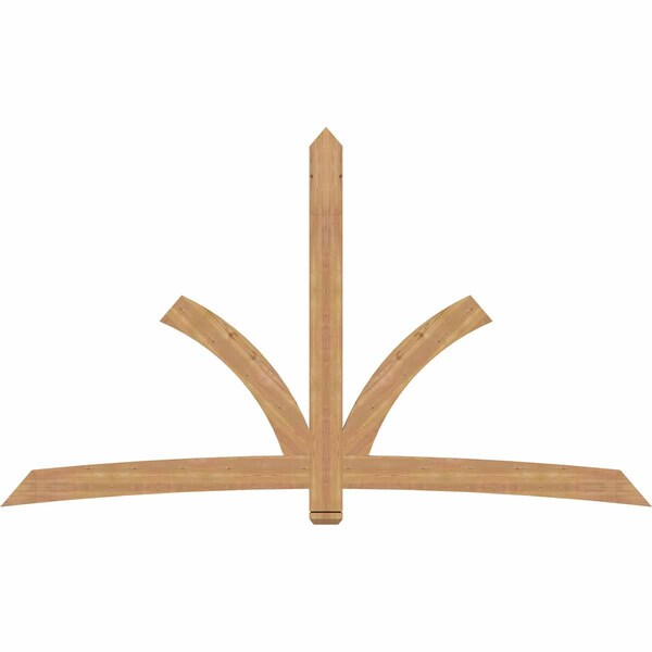 Ekena Millwork Davenport Timber Gable Bracket, Western Red Cedar, 108"W x 63"H x 1 1/2"D x 5 1/2"F, 14/12 Pitch GBW108X63X0206DAV00SWR - main